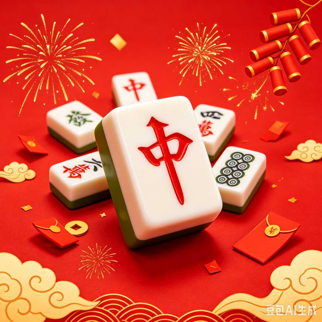 retro text mahjong tiles